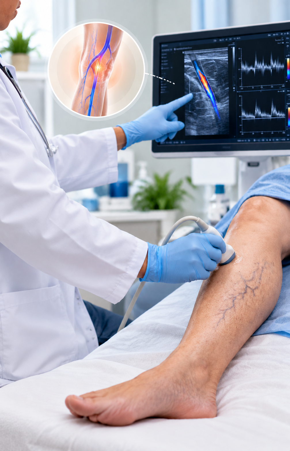 Vascular ultrasound assessment for varicose veins